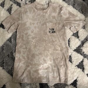 Adidas cream tan and logo tee shirt